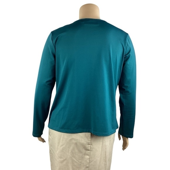 Susan Graver Style Butterknit V-neck Top Size XL Blue Green - Picture 5 of 7